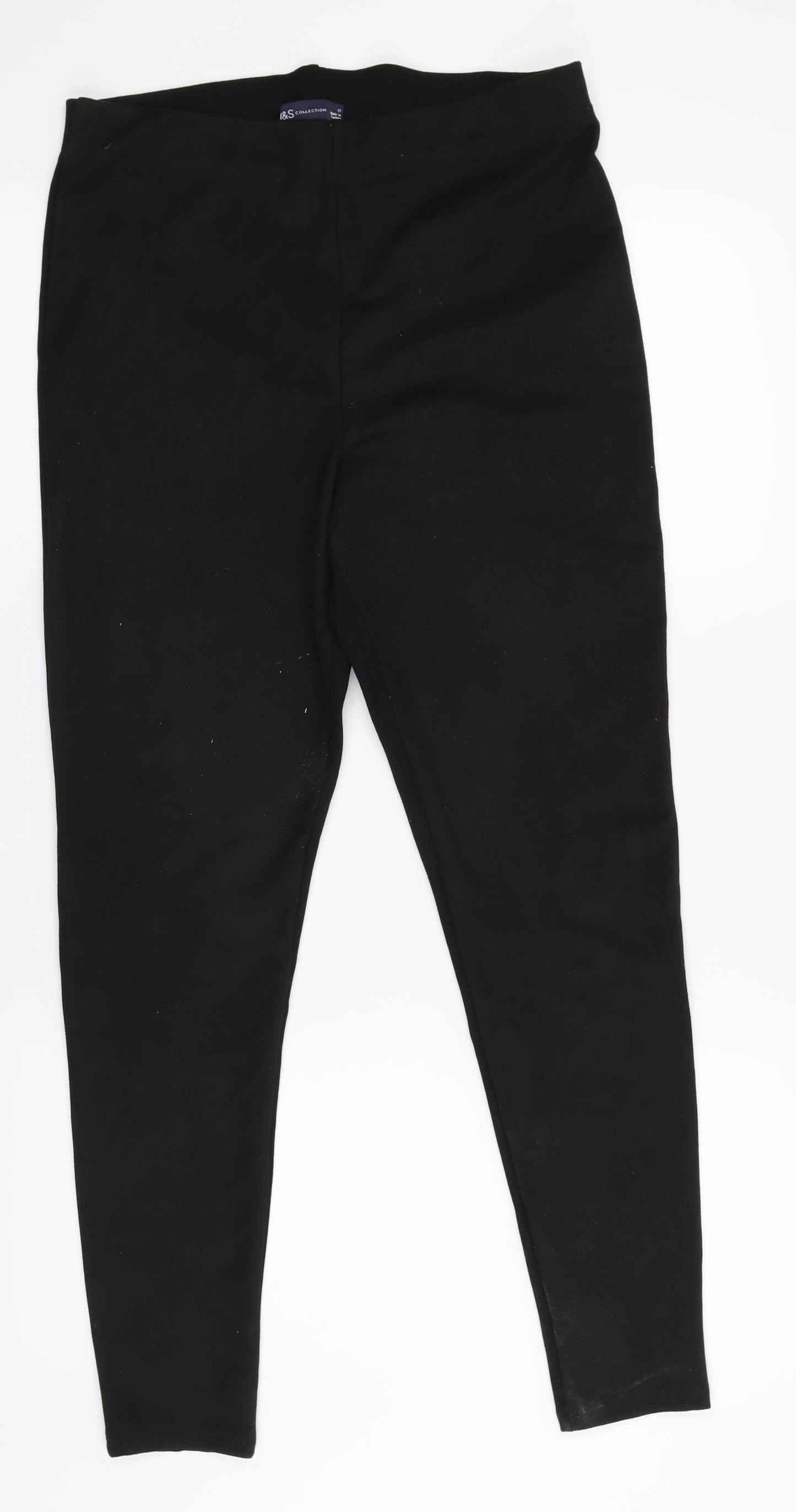 M&S Womens Black   Jogger Leggings Size 12 L26 in