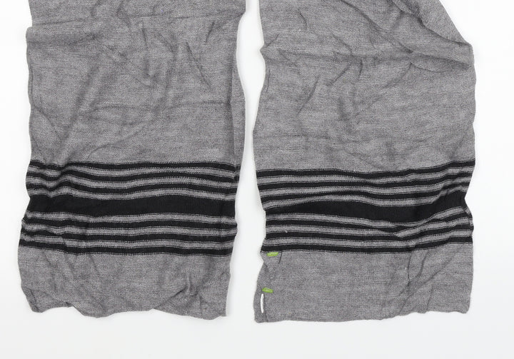 Preworn Unisex Grey Striped  Scarf  One Size