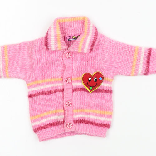 J.D. Baby gift set Girls Pink Striped Knit Cardigan Jumper One Size