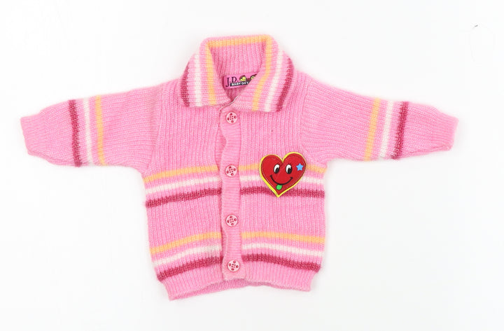 J.D. Baby gift set Girls Pink Striped Knit Cardigan Jumper One Size