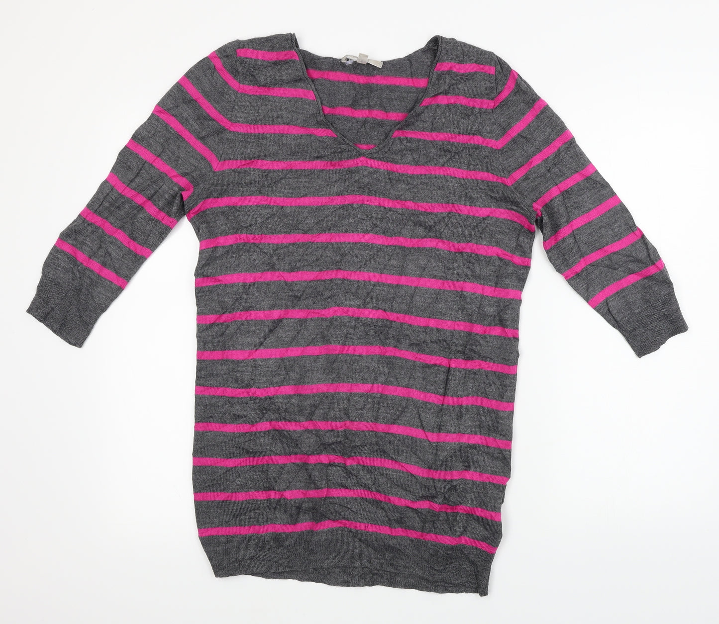 Gap Womens Grey Striped Knit Pullover Jumper Size S