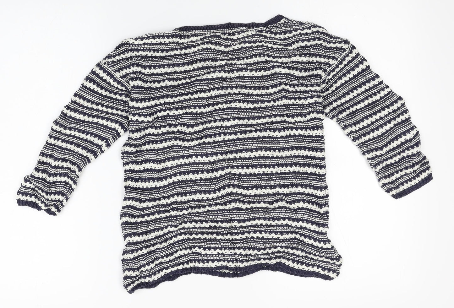 Fat Face Womens Grey Striped Knit Pullover Jumper Size S