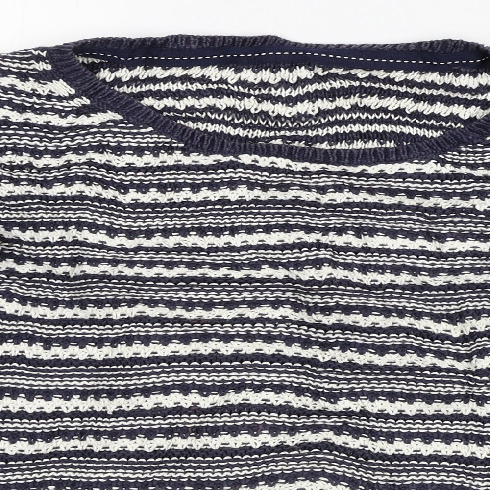 Fat Face Womens Grey Striped Knit Pullover Jumper Size S