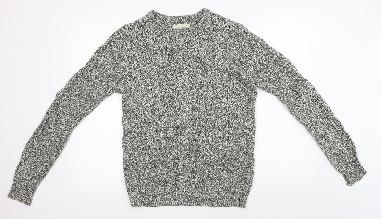 rivington Mens Grey  Knit Pullover Jumper Size S
