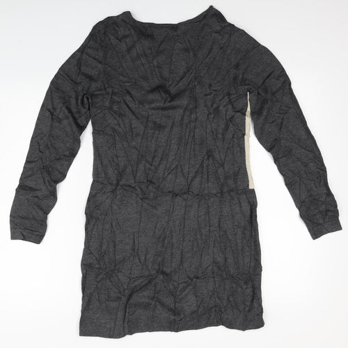 Wallis Womens Grey Striped  Jumper Dress  Size M