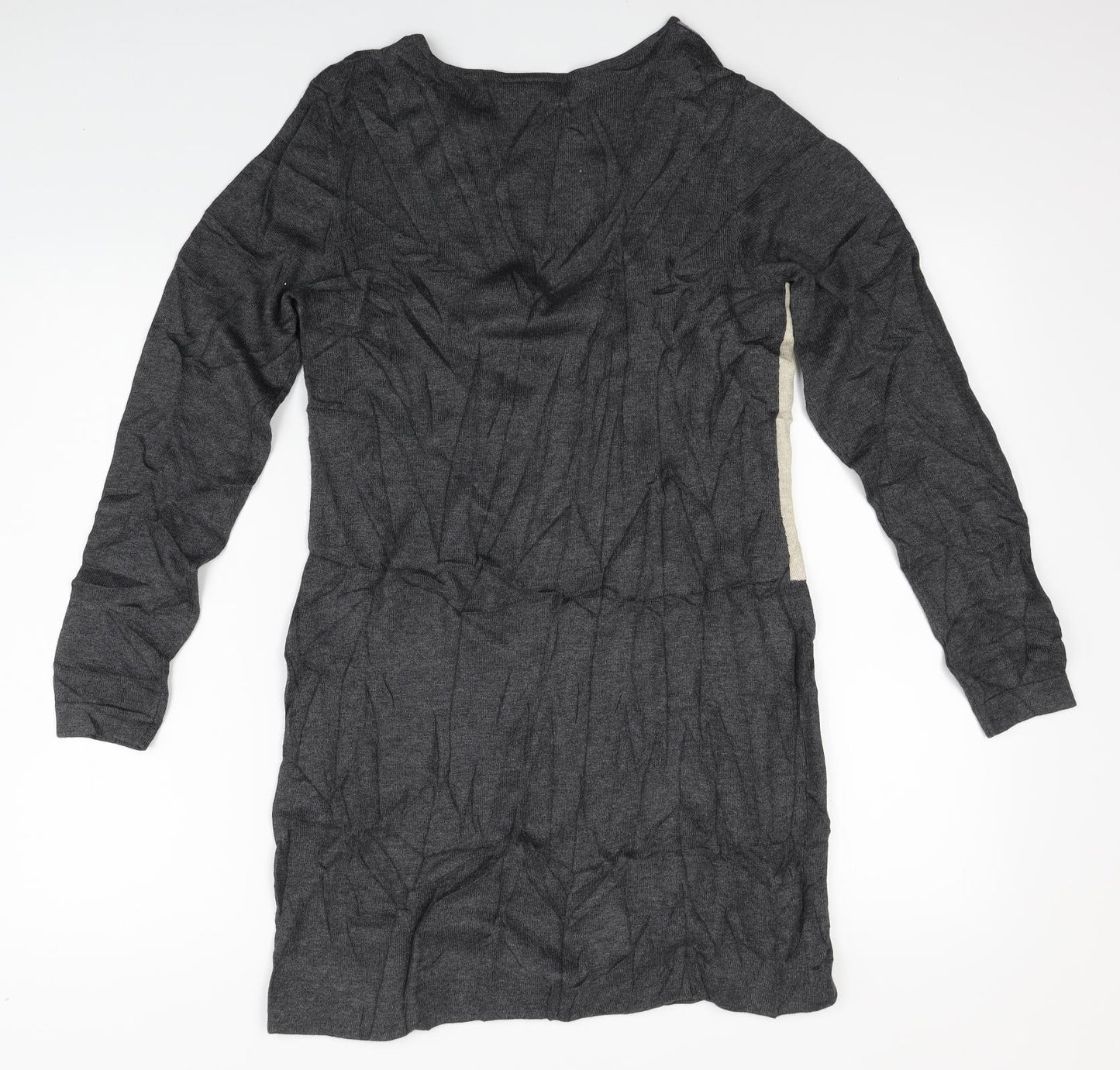 Wallis Womens Grey Striped  Jumper Dress  Size M