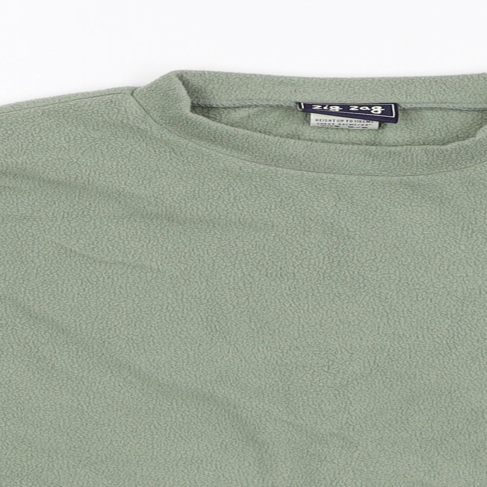 zig zag Boys Green  Fleece Pullover Jumper Size 5-6 Years