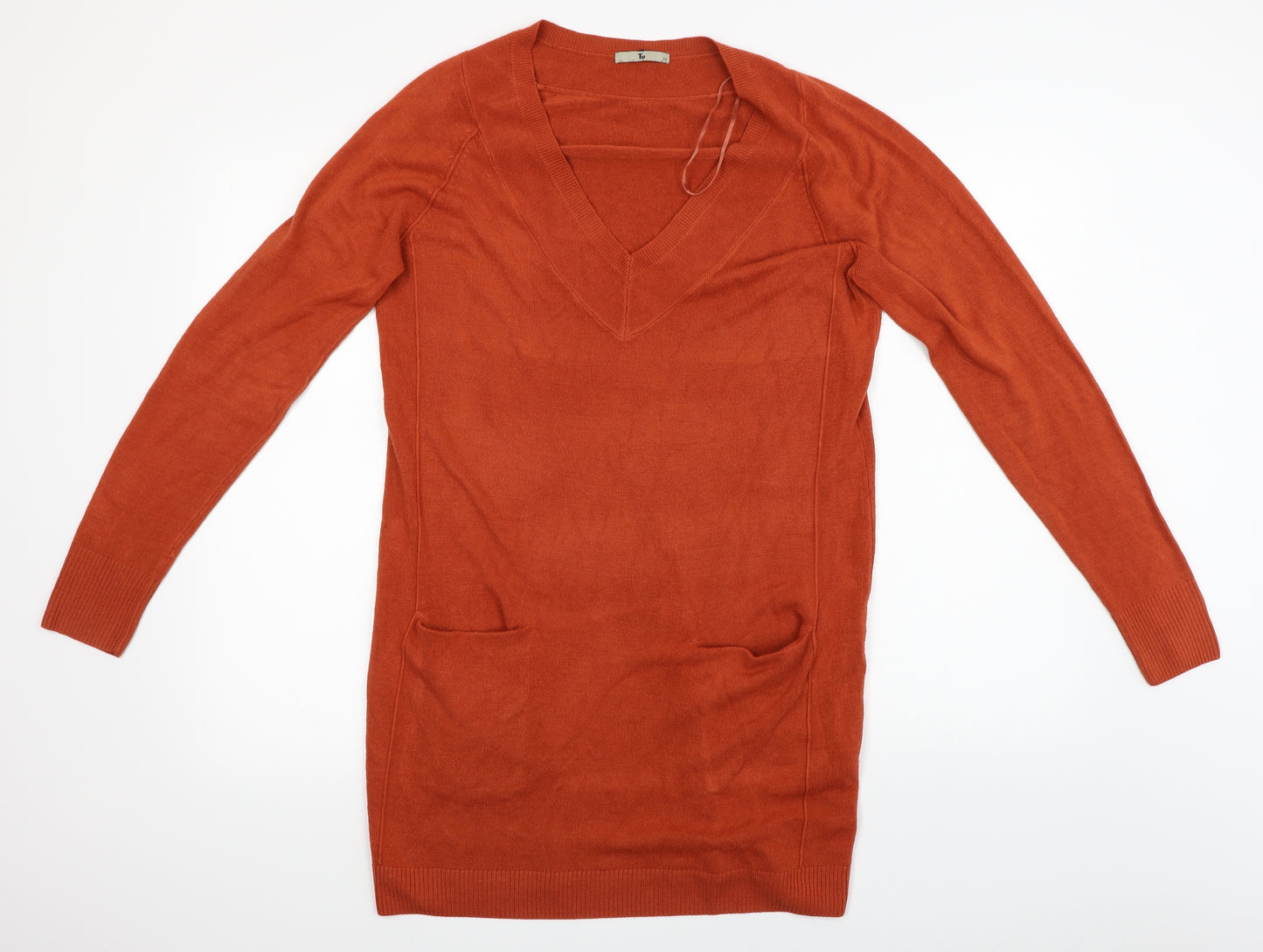TU Womens Orange   Jumper Dress  Size 12