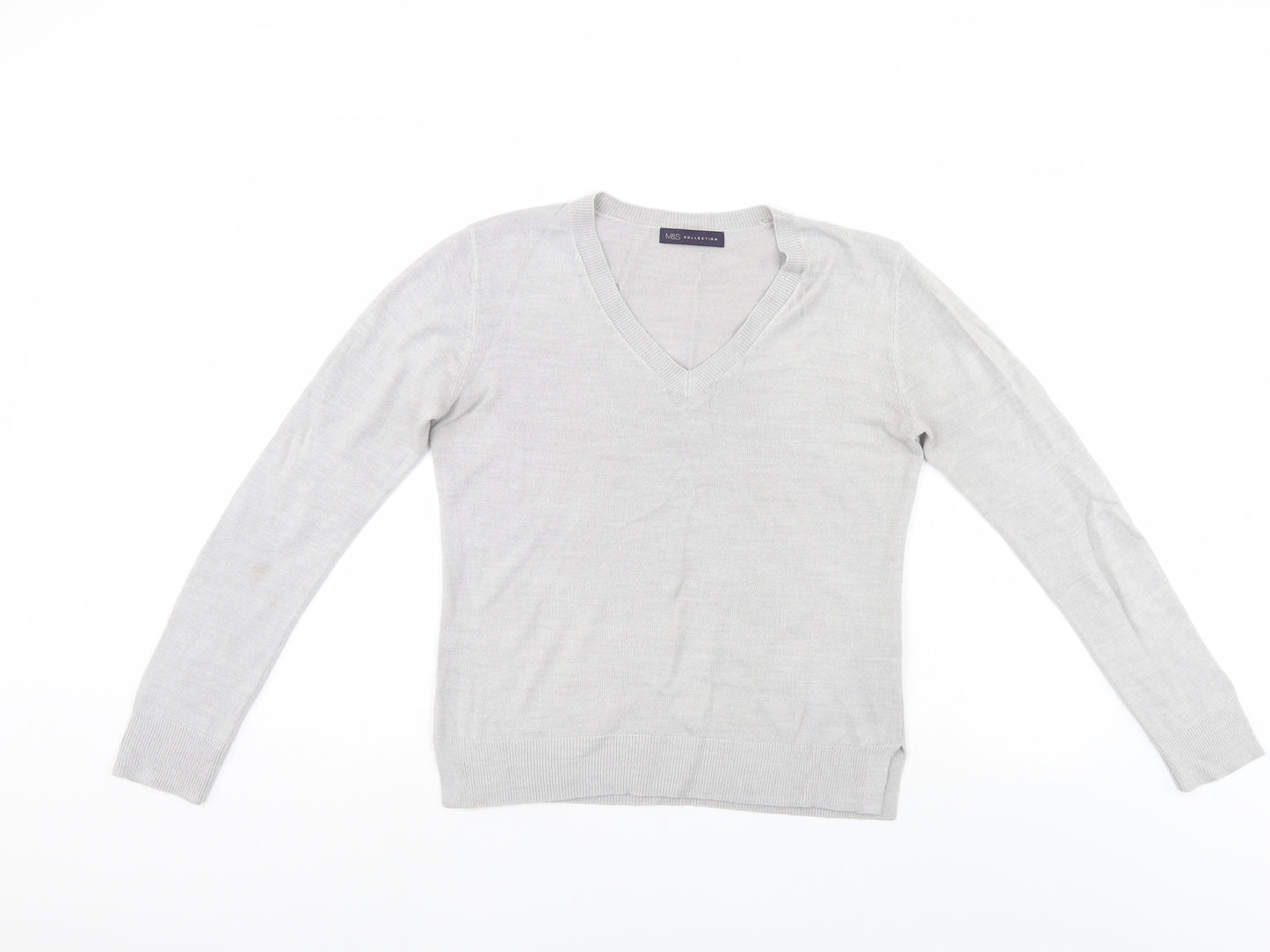 M&S Womens Grey   Pullover Jumper Size 10