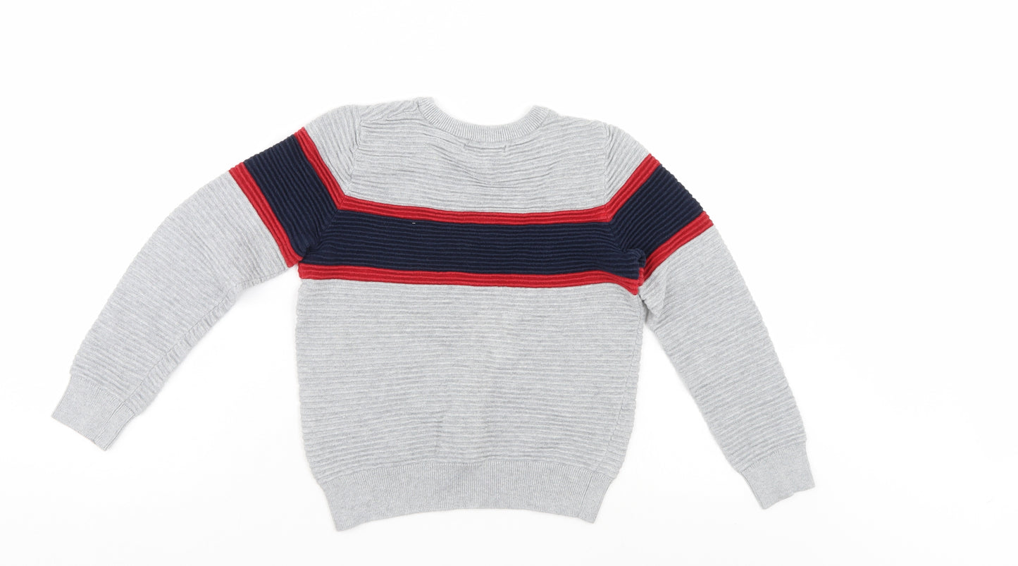Preworn Boys Multicoloured Striped  Pullover Jumper Size 9 Years