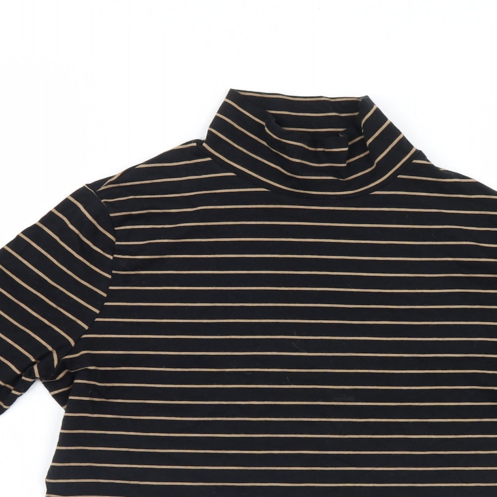 M&S Womens Black Striped  Pullover Jumper Size 10