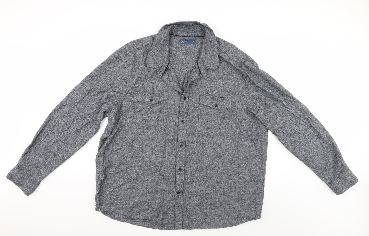 Easy Mens Grey    Button-Up Size 3XL