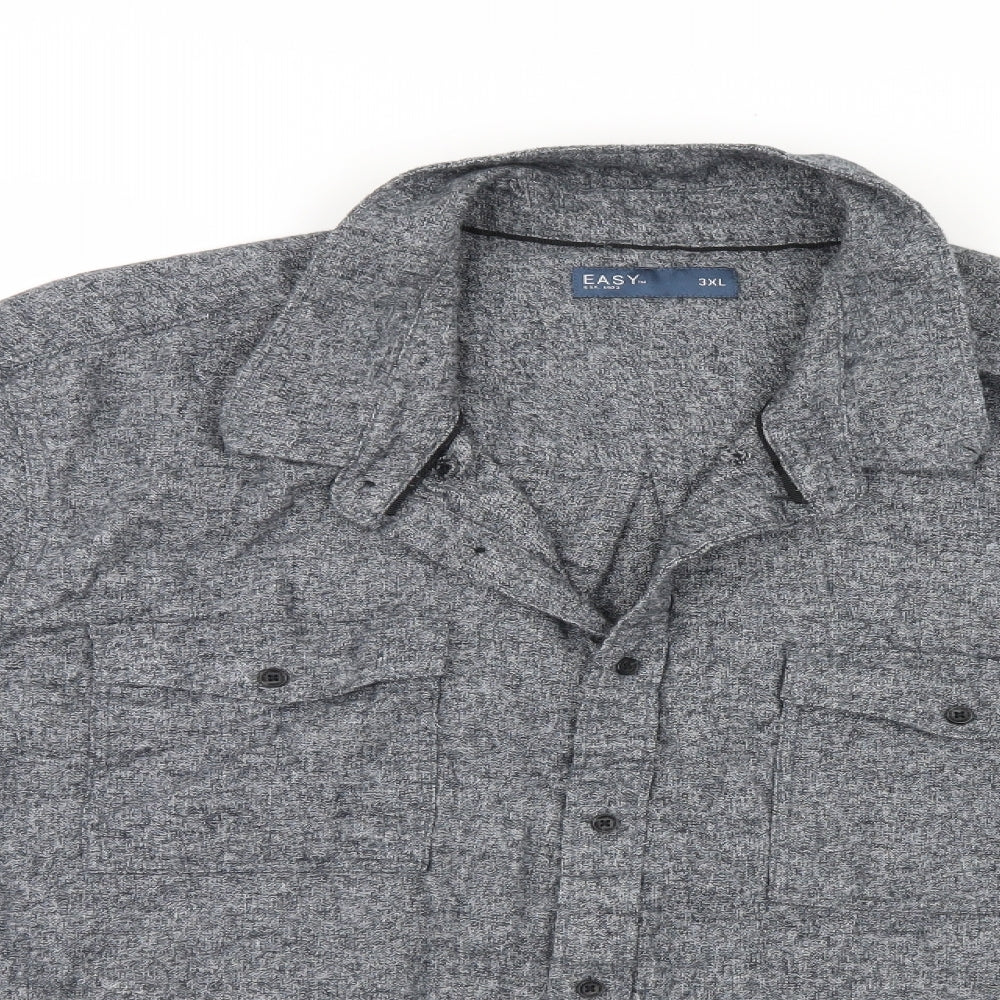 Easy Mens Grey    Button-Up Size 3XL