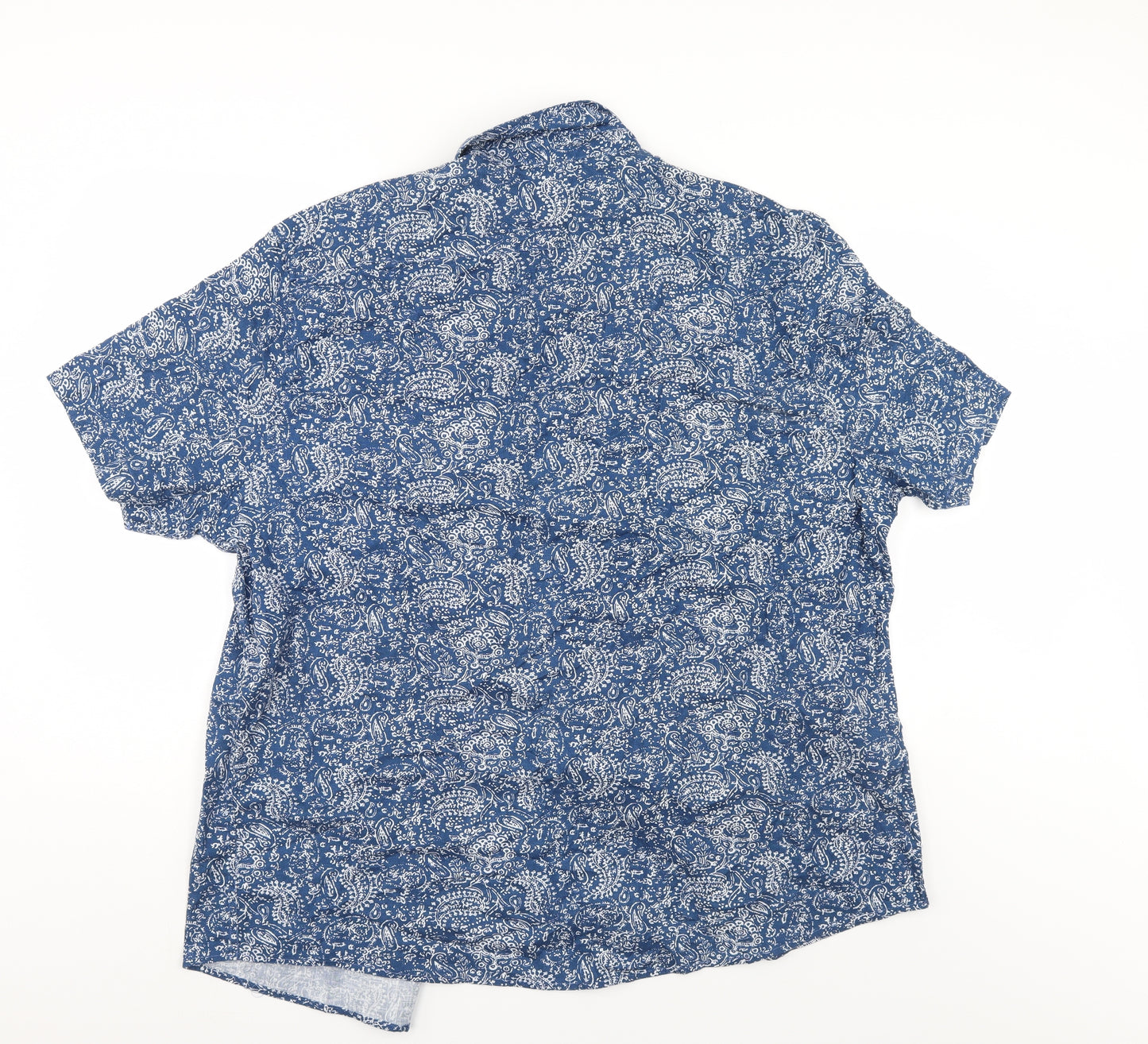 George Mens Blue Paisley   Button-Up Size 3XL