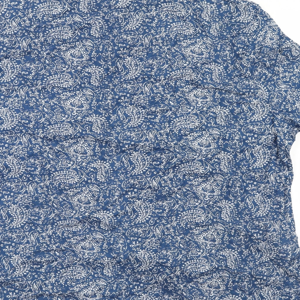 George Mens Blue Paisley   Button-Up Size 3XL