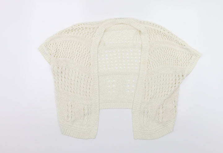TU Womens White Shrug Jumper Size 8