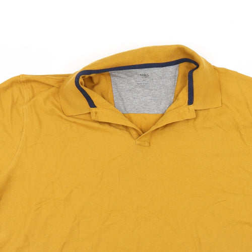 M&S Mens Gold    Polo Size XL