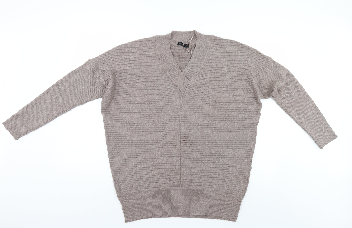 F&F Womens Brown Striped  Pullover Jumper Size 14