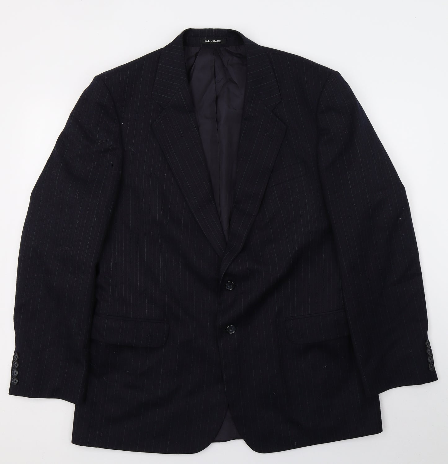 St Michael Mens Blue Striped  Jacket Suit Jacket Size L