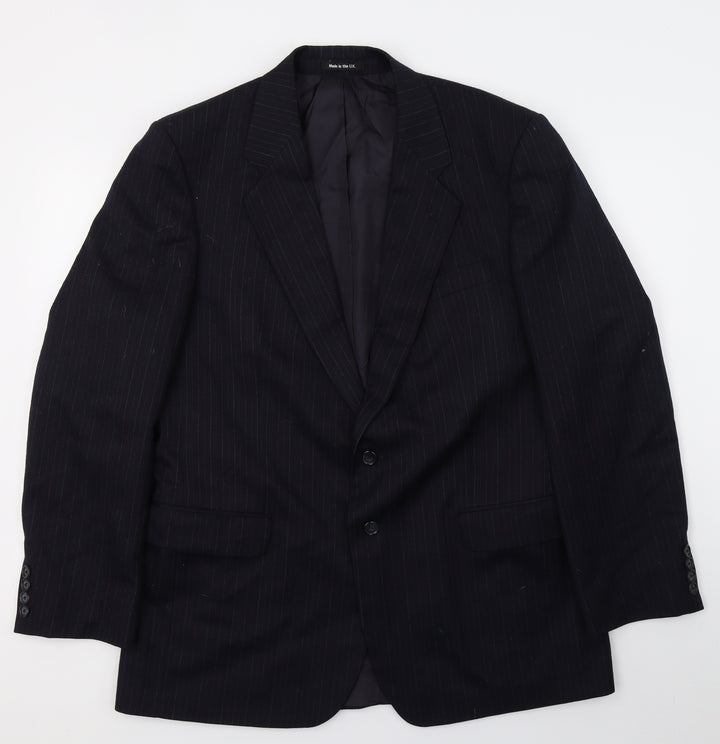St Michael Mens Blue Striped  Jacket Suit Jacket Size L