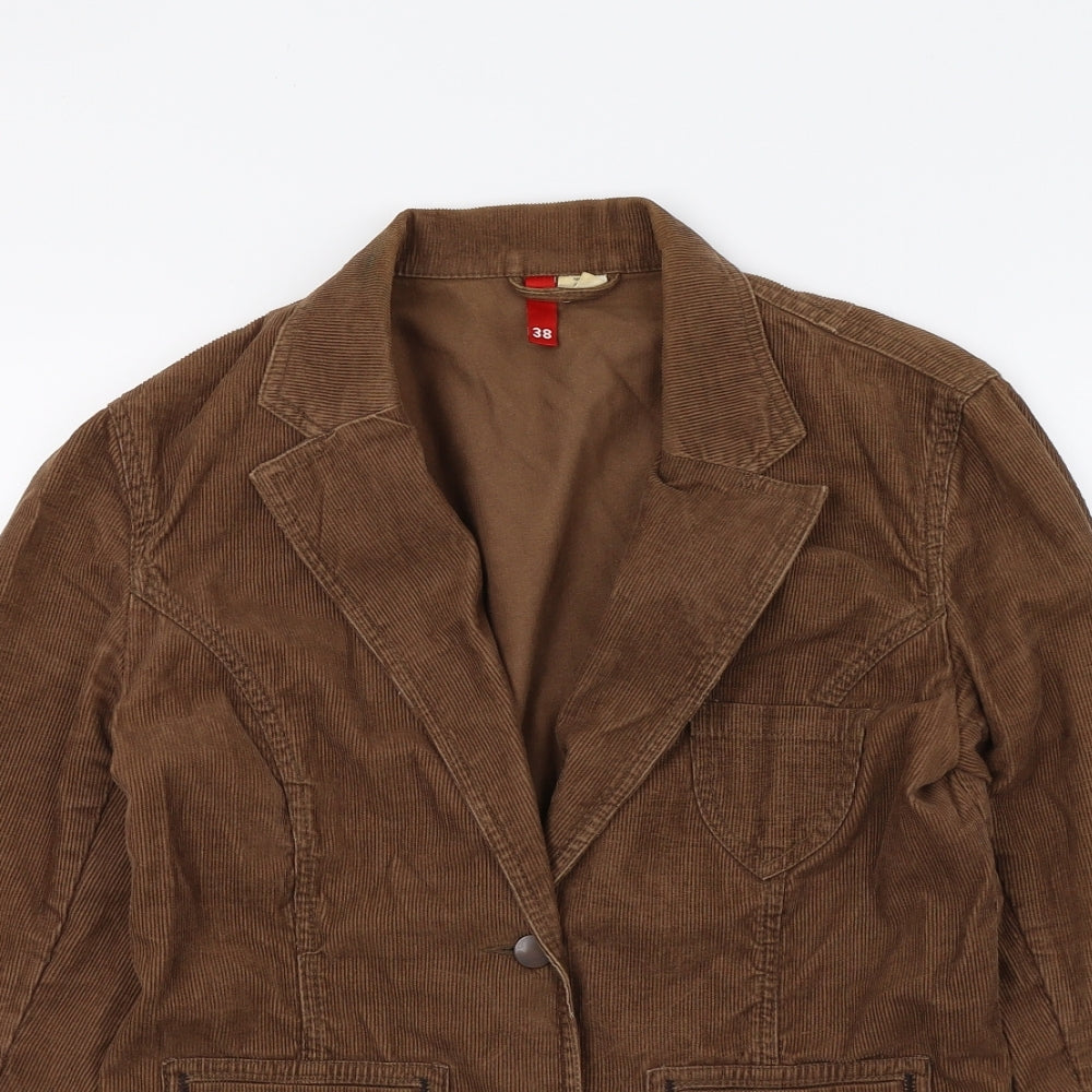 Divided Womens Brown  Corduroy Jacket Blazer Size 10