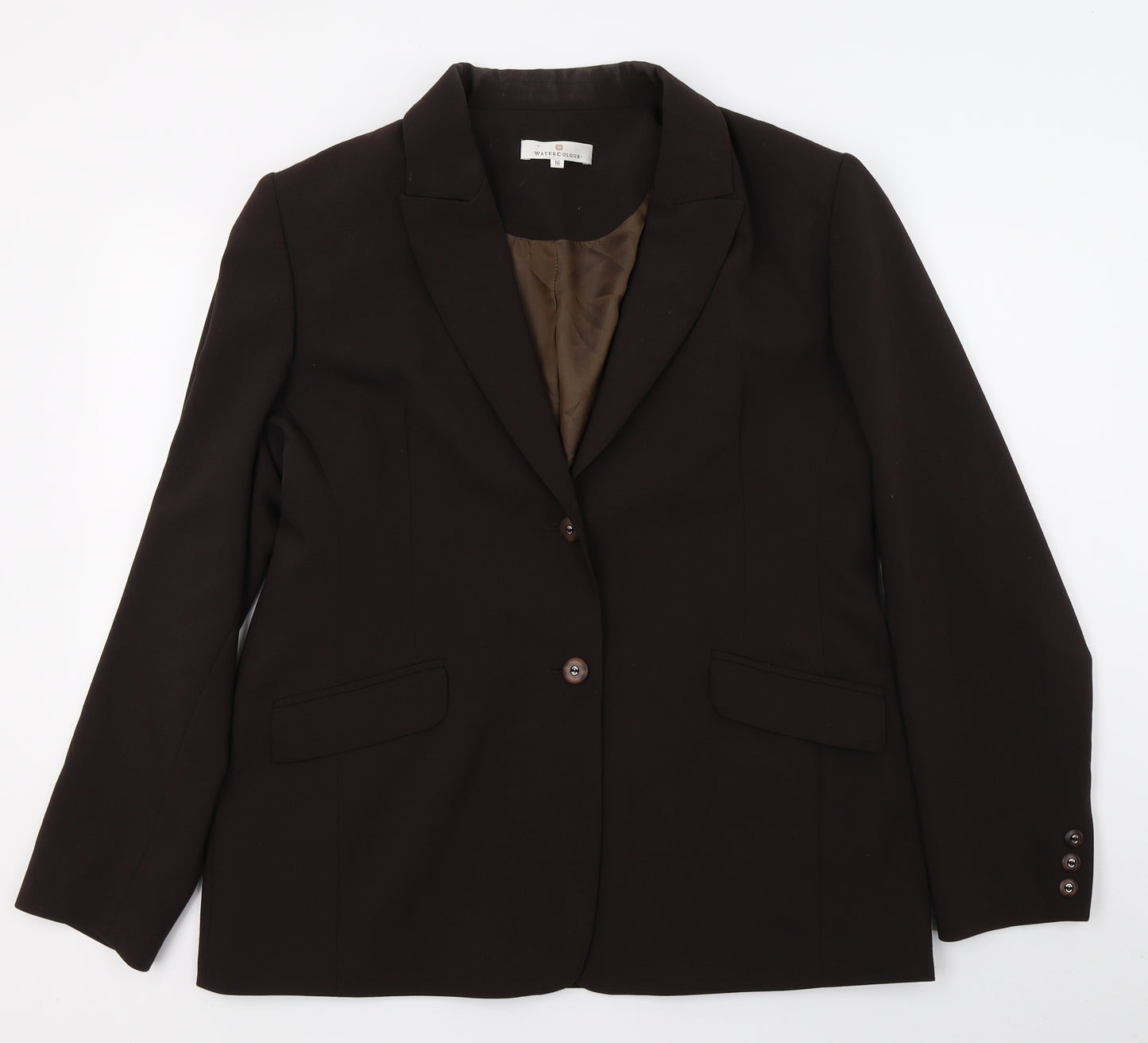 Water Colour Womens Brown   Jacket Suit Jacket Size 16