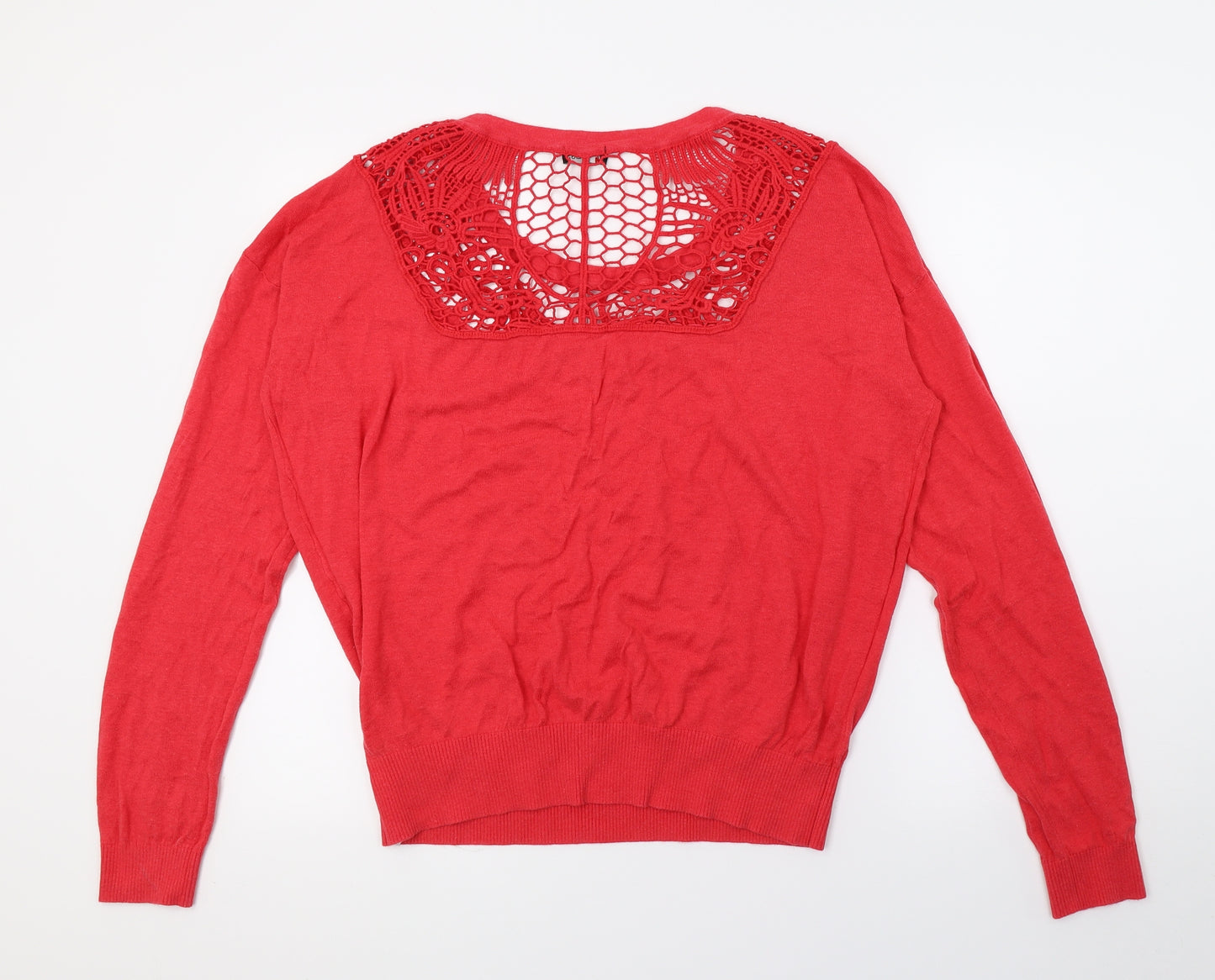 GUESS Womens Red  Knit Pullover Jumper Size XL