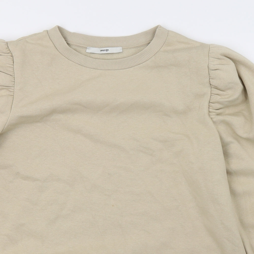 George Womens Beige  Jersey Pullover Sweatshirt Size S