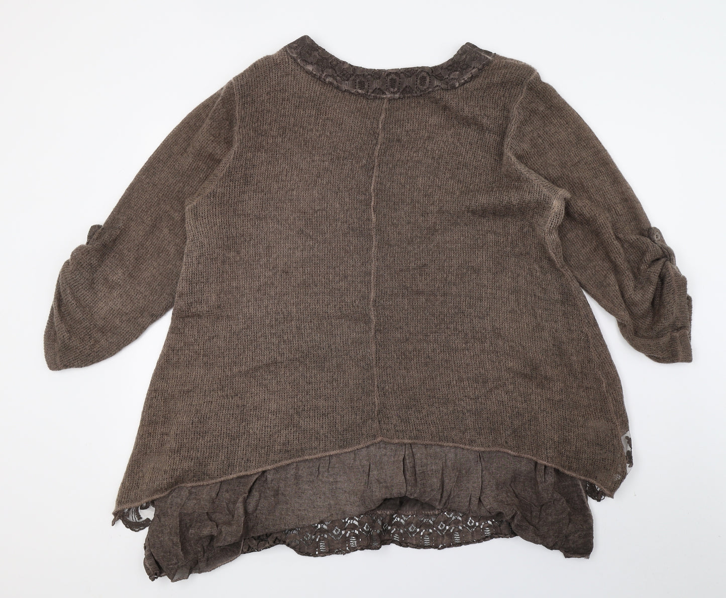 Preowrn Womens Brown  Knit Pullover Jumper Size 12