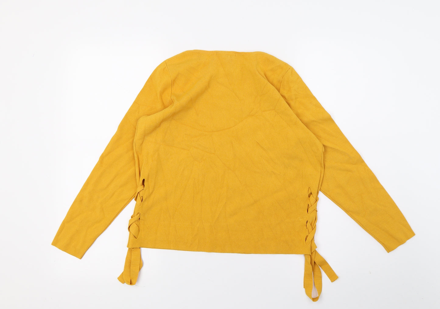 TU Womens Yellow  Knit Basic T-Shirt Size 14