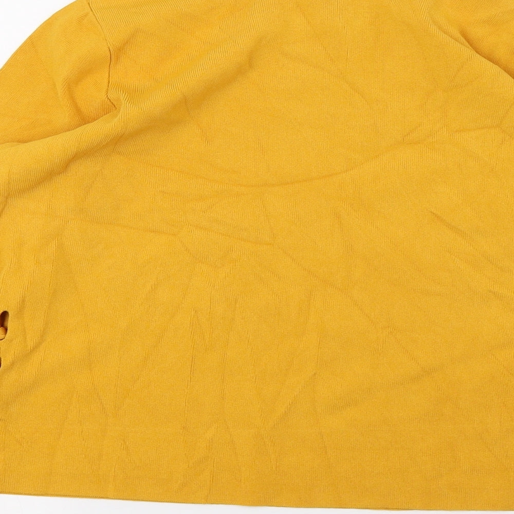 TU Womens Yellow  Knit Basic T-Shirt Size 14