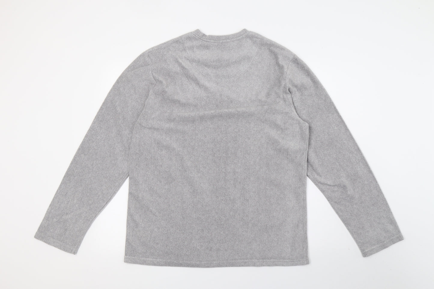 F&F Mens Grey Solid Fleece  Pyjama Top Size M