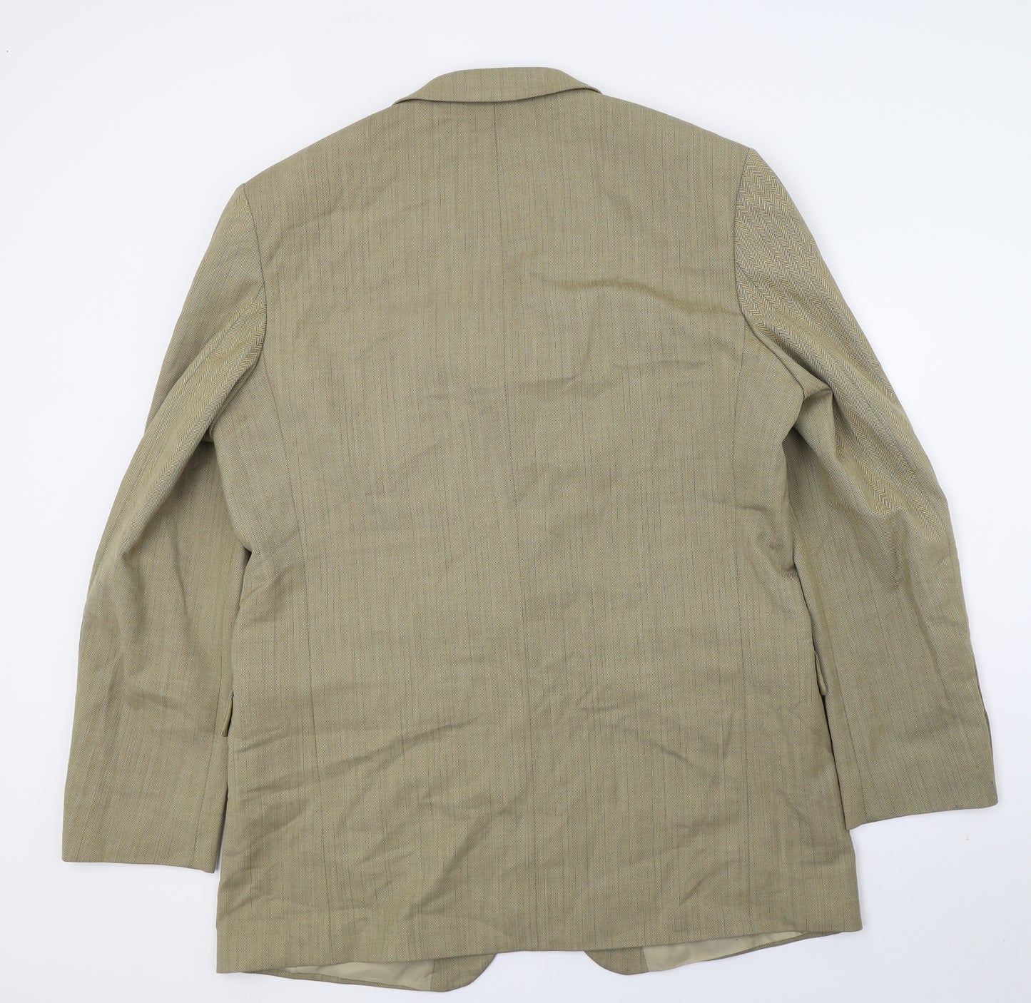Marks and Spencer Mens Beige Herringbone  Jacket Suit Jacket Size XL
