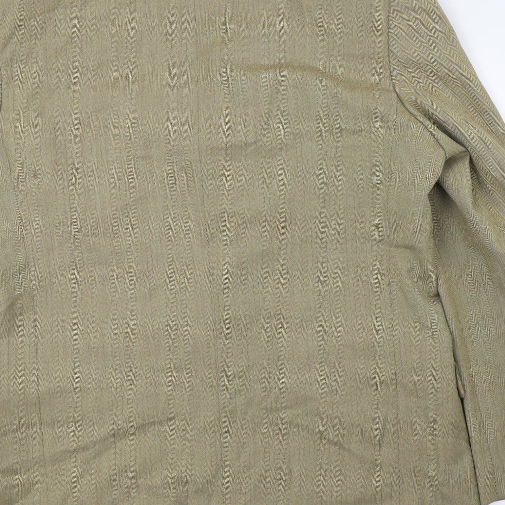 Marks and Spencer Mens Beige Herringbone  Jacket Suit Jacket Size XL