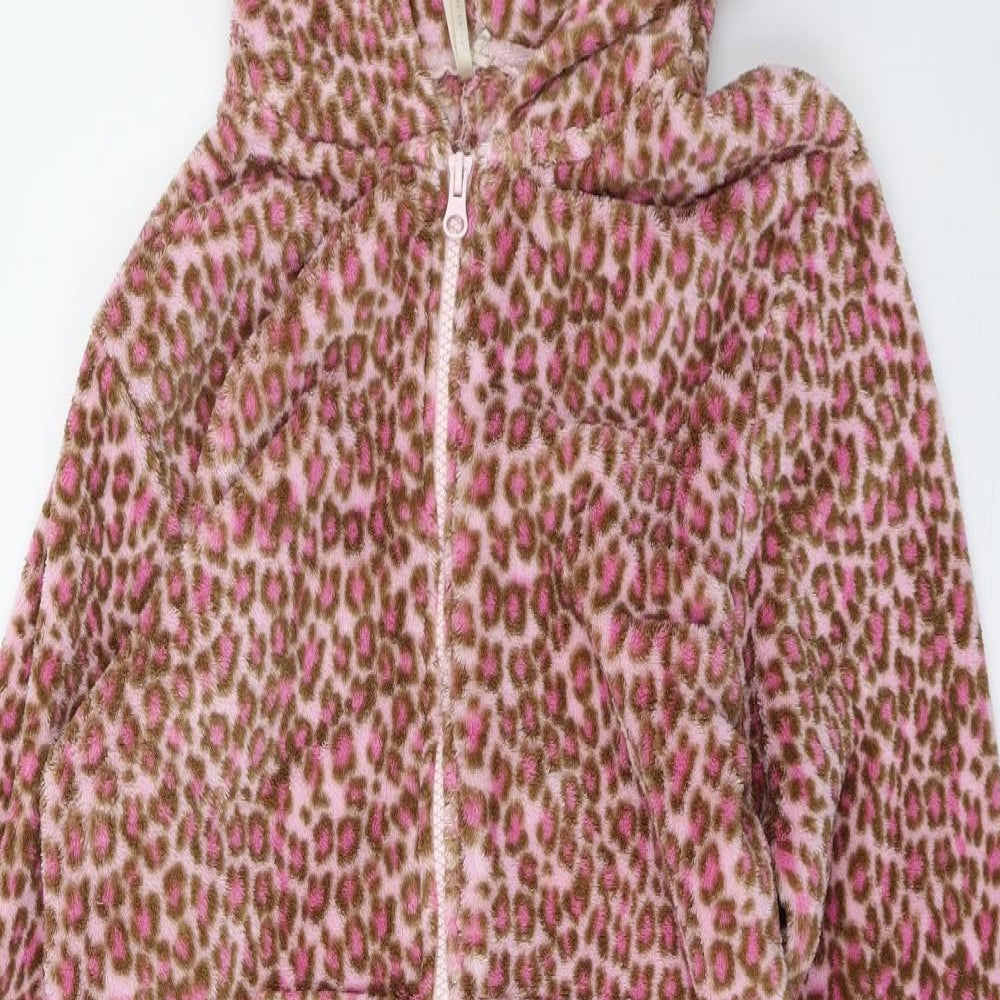 NEXT Girls Pink Animal Print Microfibre Top One Piece Size 11 Years