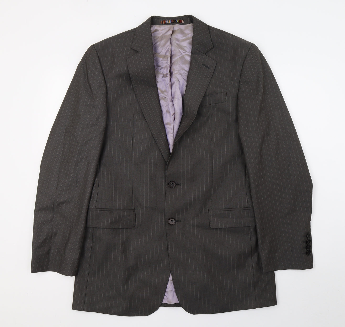 River Island Mens Grey Striped  Jacket Suit Jacket Size M
