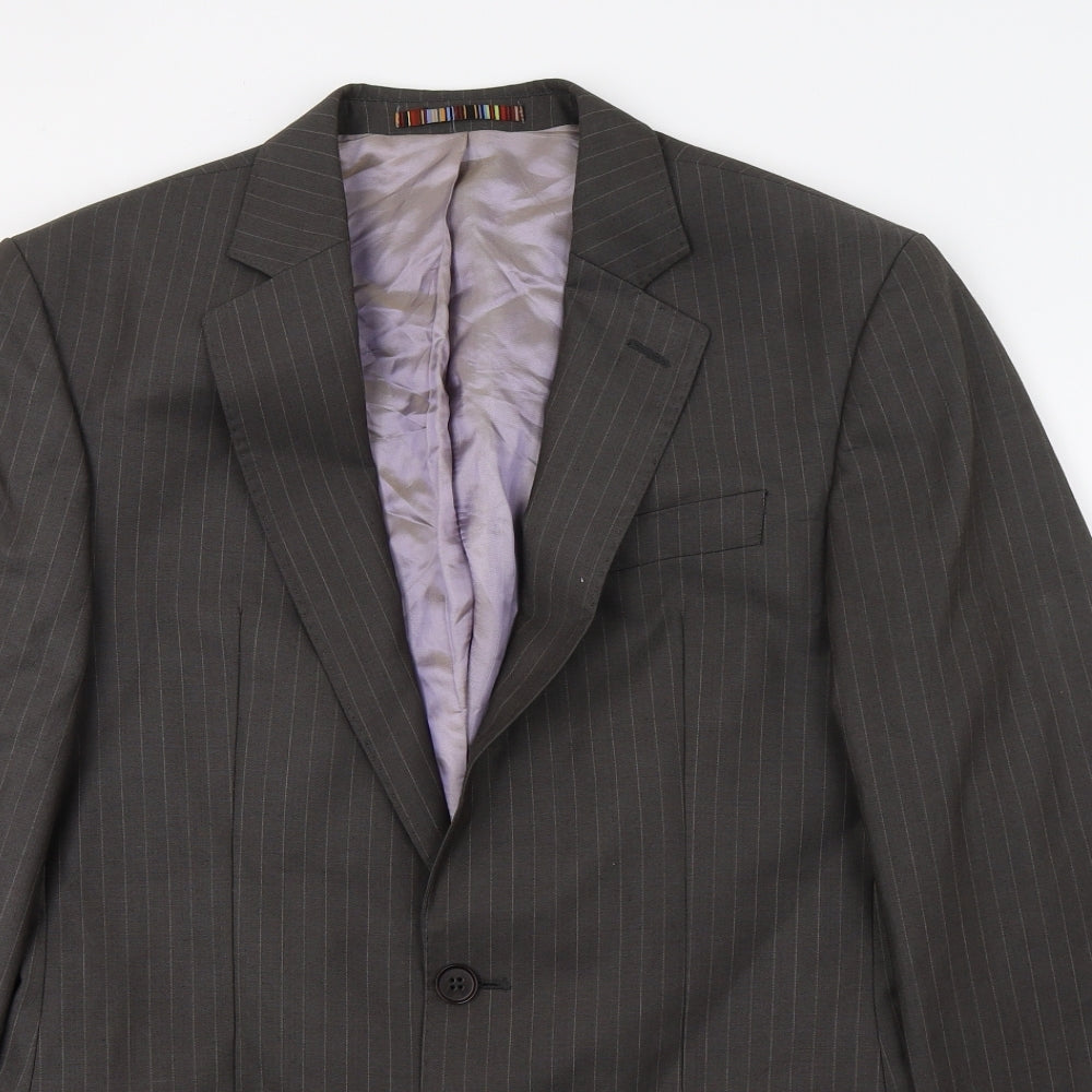 River Island Mens Grey Striped  Jacket Suit Jacket Size M