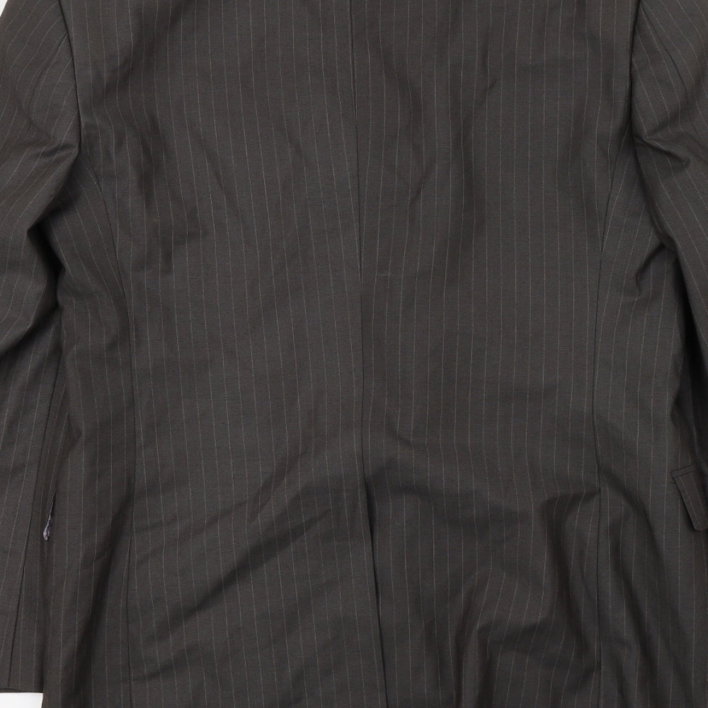 River Island Mens Grey Striped  Jacket Suit Jacket Size M
