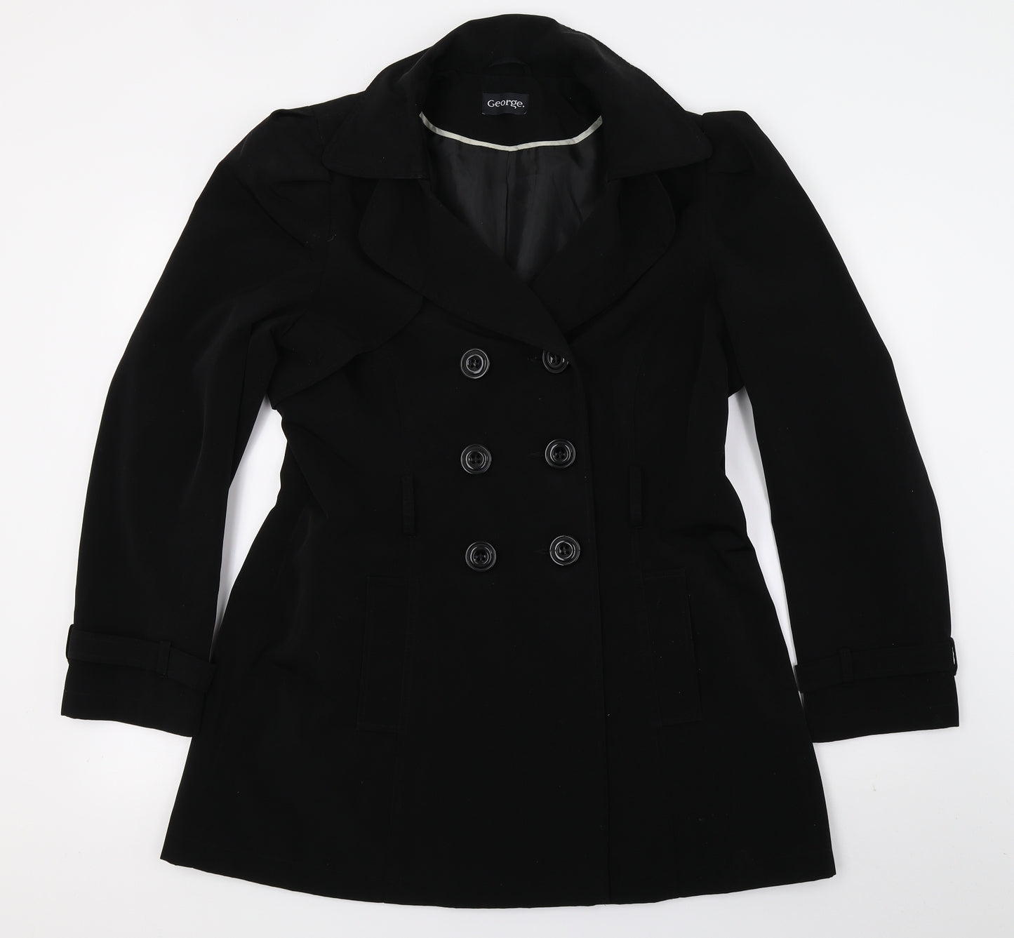George Womens Black   Pea Coat Coat Size 14