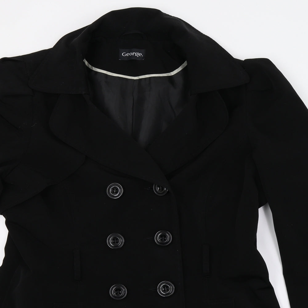 George Womens Black   Pea Coat Coat Size 14