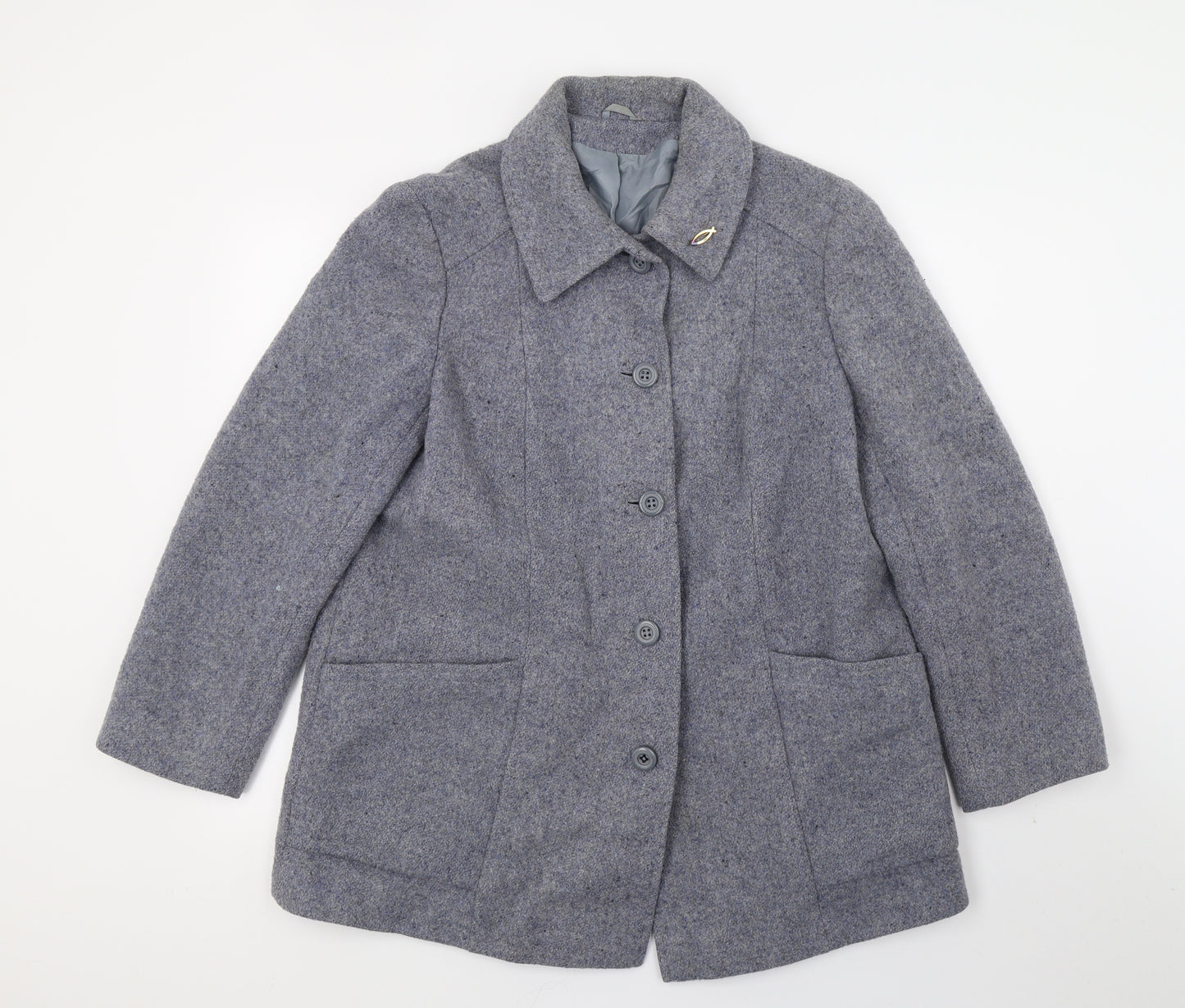Littlewoods Womens Blue   Pea Coat Coat Size 14