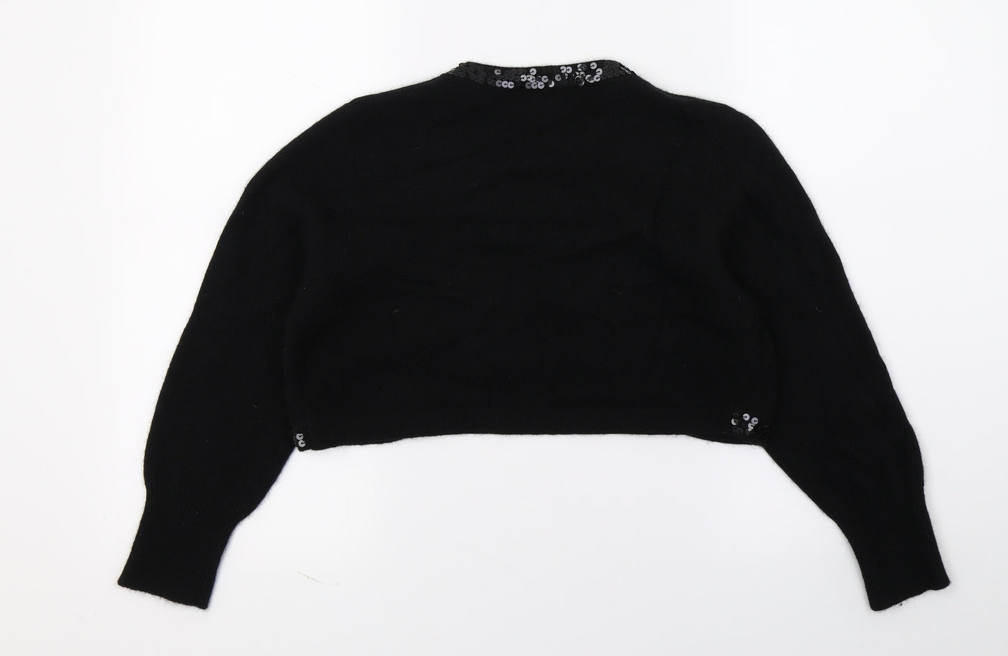 Papaya Womens Black  Knit Shrug Jumper Size 14