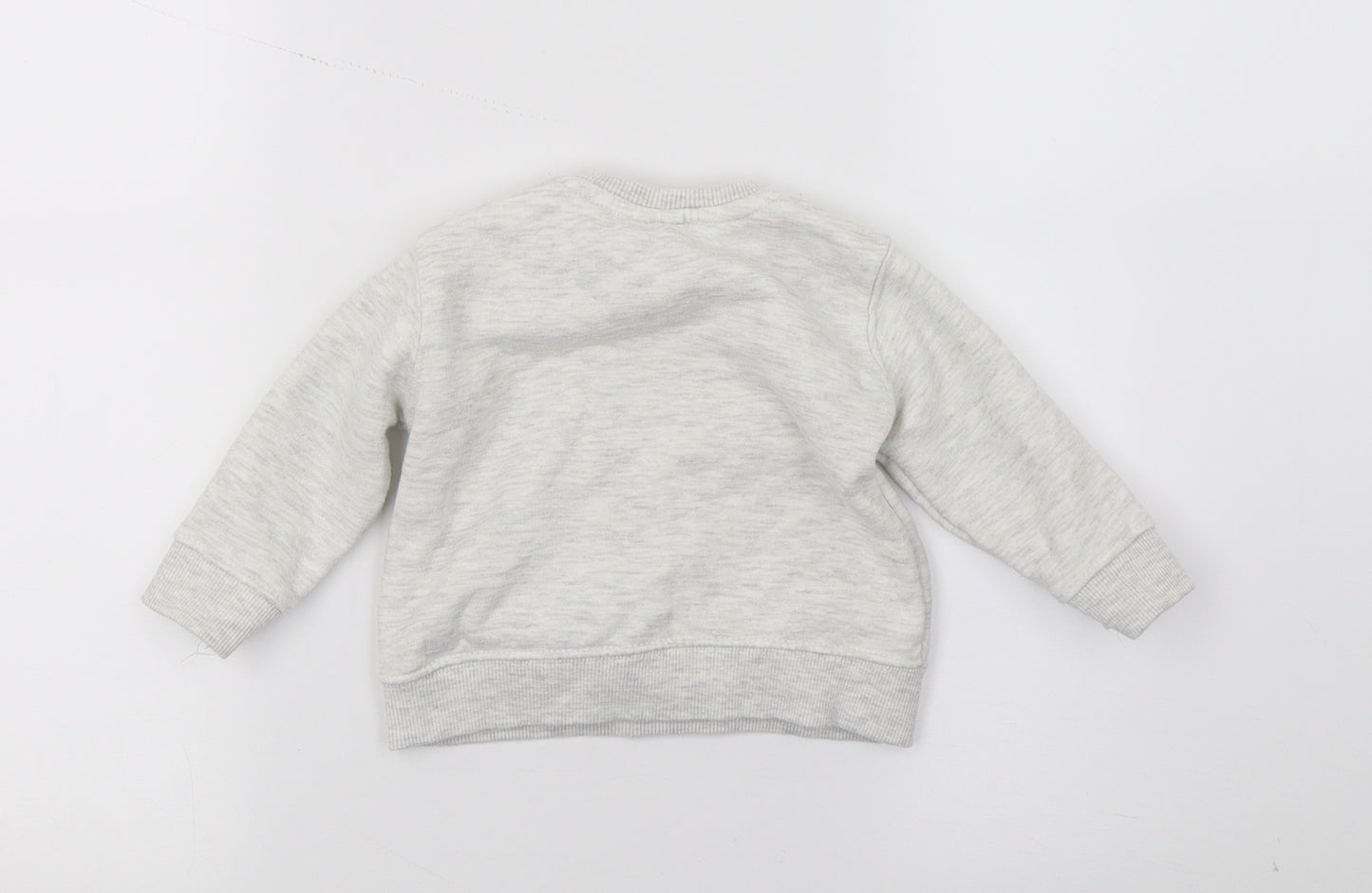 Zara Boys Grey  Jersey Pullover Jumper Size 3-6 Months  - Monster