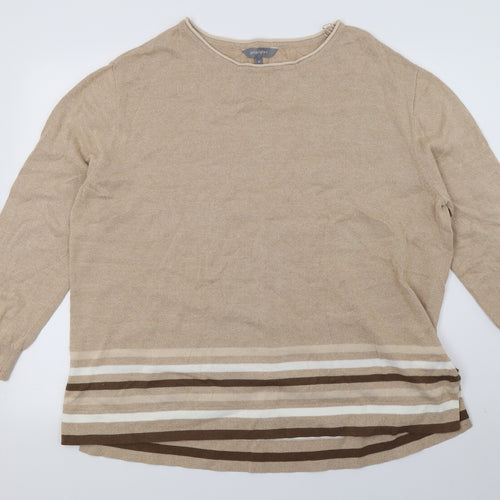 Principles Womens Beige Striped Knit Pullover Jumper Size 18