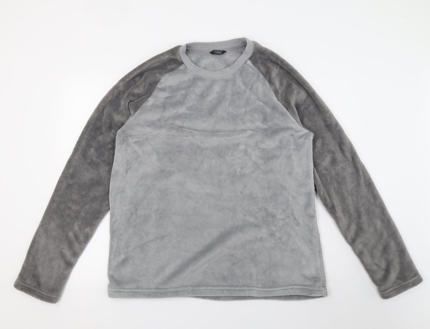 Avenue Mens Grey Solid Microfibre  Pyjama Top Size L