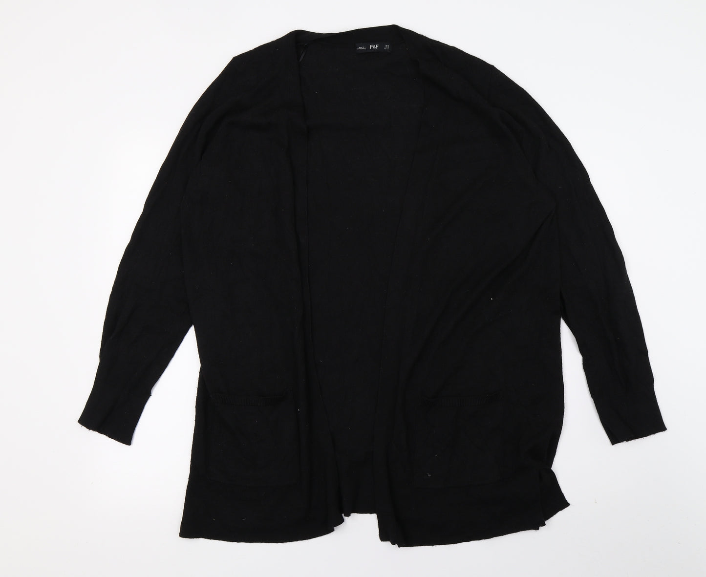 F&F Womens Black  Knit Cardigan Jumper Size 18
