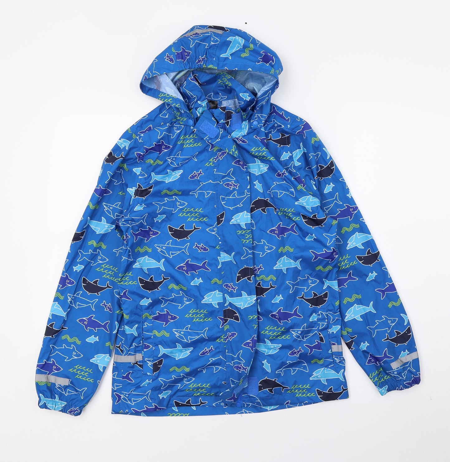 Craen Boys Blue Geometric  Jacket  Size 11-12 Years  - Sharks