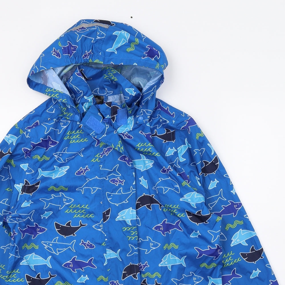 Craen Boys Blue Geometric  Jacket  Size 11-12 Years  - Sharks
