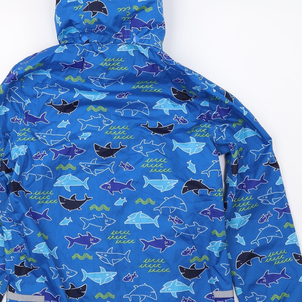 Craen Boys Blue Geometric  Jacket  Size 11-12 Years  - Sharks