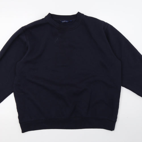 Easy Mens Blue  Jersey Pullover Sweatshirt Size L